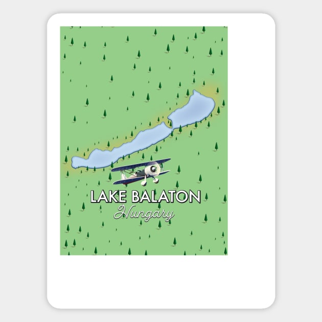 Lake Balaton Hungary map Magnet by nickemporium1